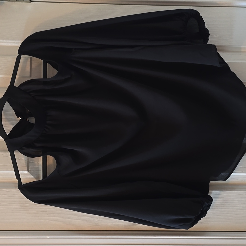 BOLD ELEMENTS BRAND WOMEN'S BLACK COLD SHOULDER 3/4 SLEEVES SIZE SMALL